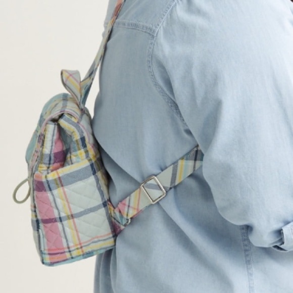 NWT Vera Bradley Pastel Plaid Quilted Mini Backpack - Picture 2 of 10